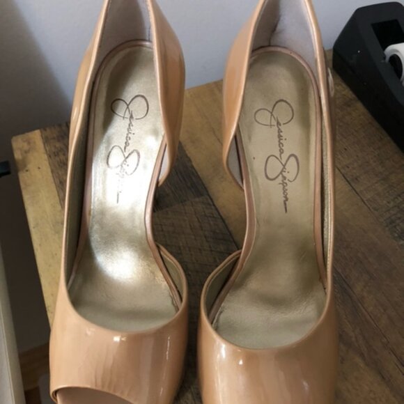 4-inch Platform Heel Open Toe Powder by JS Size 8.5M - Just Add Party Dress - Picture 11 of 15